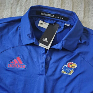 adidas NCAA Royal Kansas Jayhawks Coaches AEROREADY Polo XL tech polo